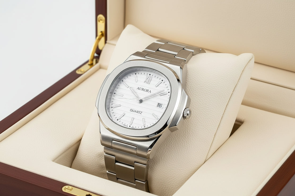 Nautilus | Montre Homme Grise — Élégance Sobre